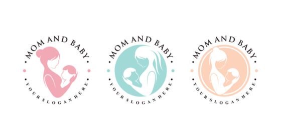 دانلود مجموعه لوگو قالب طراحی لوگوی مادر و نوزاد با