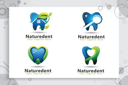 دانلود مجموعه لوگو مجموعه طراحی لوگو وکتور مراقبت از دندان با مدرن
