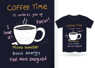 دانلود فنجان قهوه با تایپوگرافی برای تی شرت