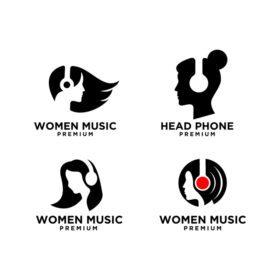 دانلود مجموعه لوگو مجموعه موزیک زنانه وکتور طراحی لوگو