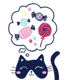 دانلود تصویر گربه ناز با دست برای چاپ تی شرت