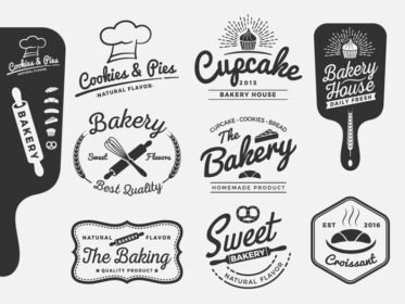 دانلود مجموعه لوگو طراحی لیبل نانوایی و نان برای شیرینی فروشی نانوایی فروشگاه کیک فروشی رستوران شیرینی فروشی تصویر برداری وکتور