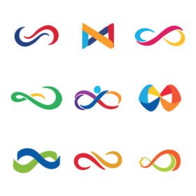 دانلود مجموعه لوگو از لوگوها یا نمادهای رنگارنگ بی نهایت