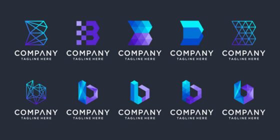 دانلود مجموعه لوگو آیکون های قالب طراحی لوگو خلاق حرف b برای