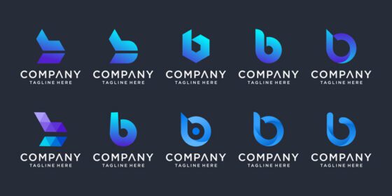 دانلود مجموعه لوگو آیکون های قالب طراحی لوگو خلاق حرف b برای