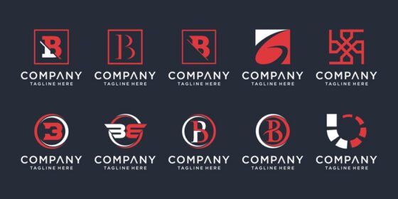دانلود مجموعه لوگو طرح خلاقانه تک نگار حرف b الگوی طراحی لوگو