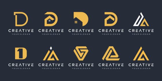 دانلود مجموعه لوگوی خلاقانه حرف د الهام از طراحی لوگو