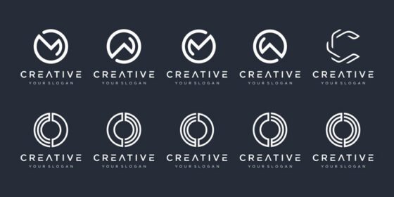 دانلود مجموعه لوگوی آیکون های قالب طراحی لوگوی خلاقانه مونوگرام برای