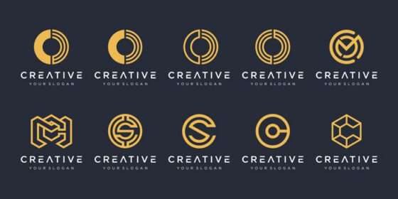 دانلود مجموعه لوگوی آیکون های قالب طراحی لوگوی خلاقانه مونوگرام برای