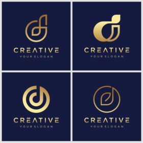 دانلود مجموعه لوگوی طرح لوگو با حرف d خلاقانه طلایی