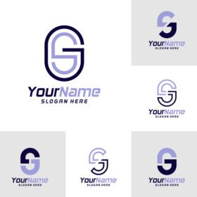 دانلود مجموعه لوگوی حرف sg قالب طراحی لوگو اولیه gs لوگو