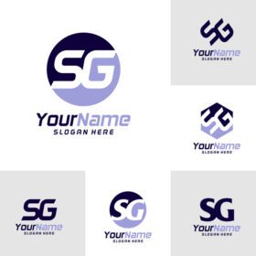 دانلود مجموعه لوگوی حرف sg قالب طراحی لوگو اولیه gs لوگو