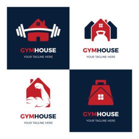 دانلود مجموعه لوگو از لوگوهای خانه ورزشی مدرن ساده