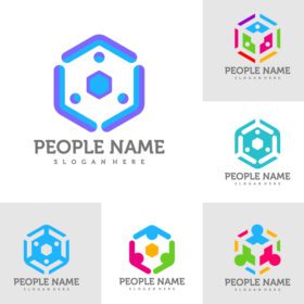 دانلود مجموعه لوگوی افراد قالب طراحی لوگوی جامعه لوگوی مردمی