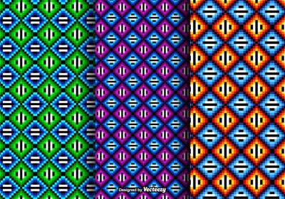 دانلود وکتور رایگان مجموعه وکتور الگوهای رنگارنگ بدون درز با طرح های هویچول از نمونه های پترن هویچول استفاده شده در فایل برای ویرایش آسان