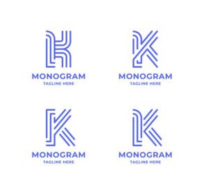 دانلود لوگو مجموعه آرم خطی ساده و مینیمالیستی حرف k
