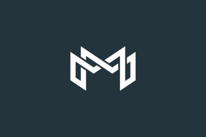 دانلود قالب وکتور طراحی لوگو با حرف ساده m یا mm