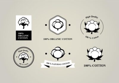 دانلود لوگوی شش گل پنبه ای تخت برای تکمیل طراحی بسته بندی لباس شما یا برای هر کسب و کاری شما