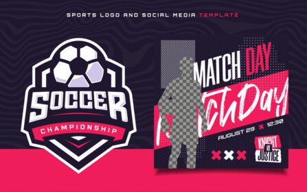 دانلود لوگوی لوگوی ورزشی فوتبال و بروشور بنر روز مسابقه برای شبکه های اجتماعی