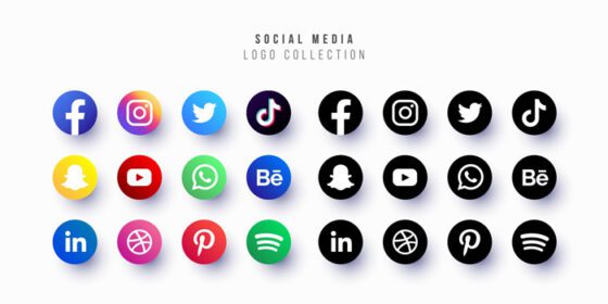 دانلود لوگو مجموعه آرم رسانه های اجتماعی طرح وکتور رایگان eps قابل ویرایش قابل تغییر اندازه