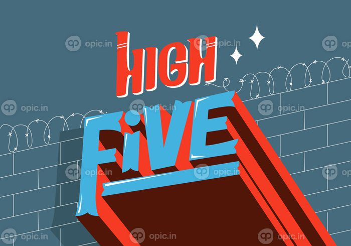 دانلود وکتور تایپوگرافی high five cool