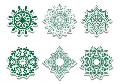 دانلود مجموعه وکتور زینت دایره عربی سبز برای تمامی پروژه های طراحی گرافیکی شما