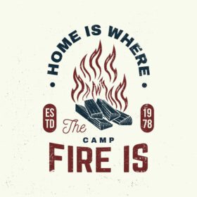 دانلود خانه جایی است که آتش اردو مفهوم بردار شعار برای آن است