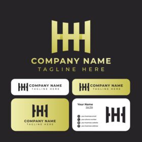 دانلود لوگوی منحصر به فرد hh monogram logo