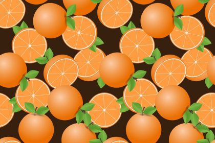 دانلود وکتور طرح بدون درز میوه نارنجی دستی