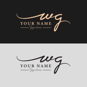 دانلود لوگو wg امضای حرف اول قالب لوگوی لوکس wg