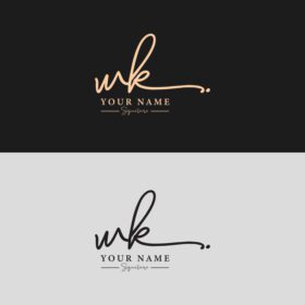 دانلود لوگو wk حرف اولیه امضای قالب لوگوی لوکس wk