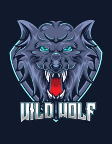 دانلود لوگو wolf mascot e sport gaming طراحی وکتور لوگو