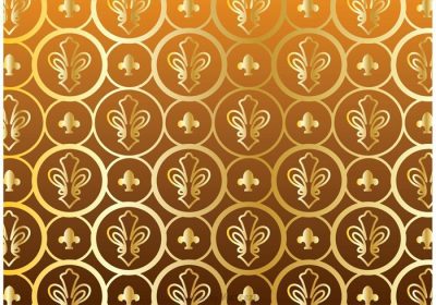 دانلود تصویر برداری از وکتور پترن فلور طلایی نماد کلاسیک سلطنتی