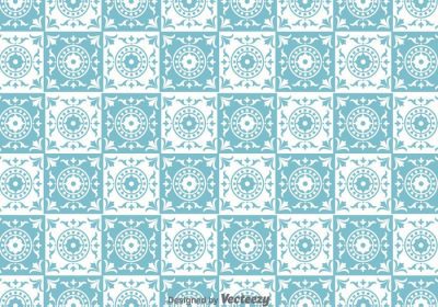 دانلود تصویر وکتور پترن کاشی های تزئینی سنتی در رنگ های آبی و سفید