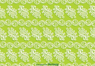دانلود تصویر وکتور تزیین تکرار پیزلی سفید در زمینه سبز