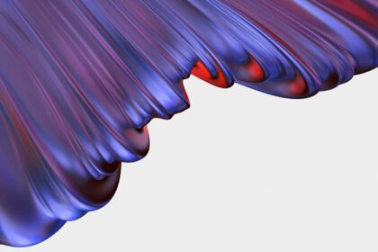 دانلود تصویر انتزاعی بنفش و آبی خط راه راه مواج منحنی صاف