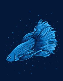 دانلود تصویر وینتیج زیبای بتا ماهی