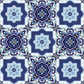دانلود وکتور کاشی‌های پرتغالی آزوله‌جو طرح‌های بدون درز زیبای آبی و سفید برای جمع‌آوری کیف کاغذ دیواری برای گوشی‌های هوشمند پس‌زمینه وب چاپ بافت سطح بالش حوله کتانی کیف تی شرت