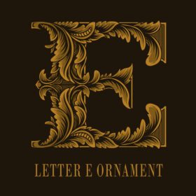 دانلود letter e logo سبک زیور آلات قدیمی