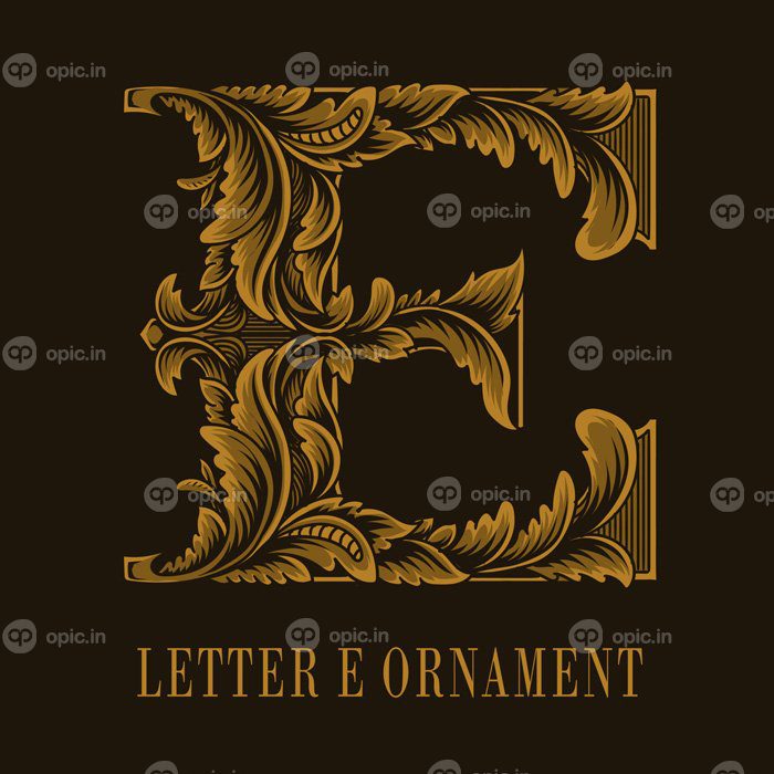 دانلود letter e logo سبک زیور آلات قدیمی