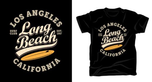 دانلود طرح تی شرت تایپوگرافی ساحلی بلند لس آنجلس