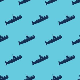 دانلود وکتور پترن بدون درز نماد زیردریایی دو رنگ با پس زمینه آبی