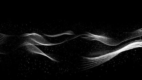 دانلود تصویر سیاه و سفید رنگی دیجیتال ذرات جریان موج با بوکه