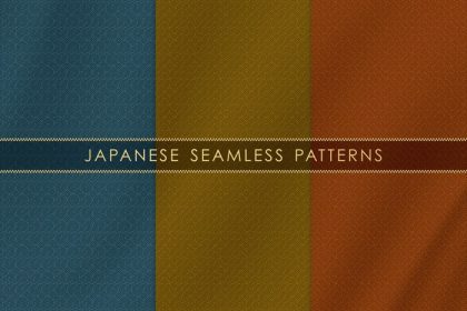 دانلود مجموعه وکتور پترن بدون درز ژاپنی سنتی با بافت پارچه ابریشمی