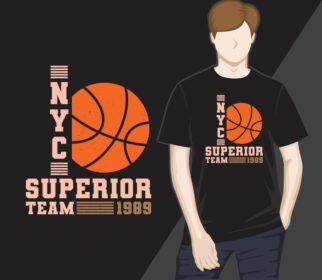 دانلود طرح تی شرت تایپوگرافی بسکتبال نیویورک