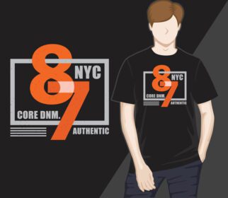 دانلود طرح تی شرت تایپوگرافی نیویورک سیتی هشتاد و هفت
