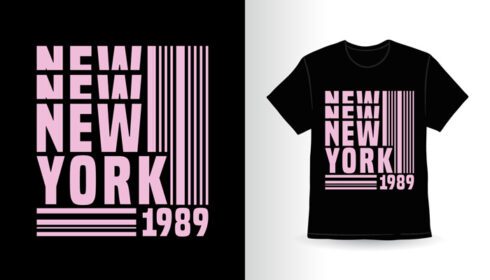 دانلود طرح تی شرت تایپوگرافی نیویورک نود و هشتاد و نه