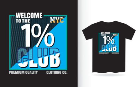 دانلود طرح تی شرت تایپوگرافی مدرن باشگاهی یک درصد