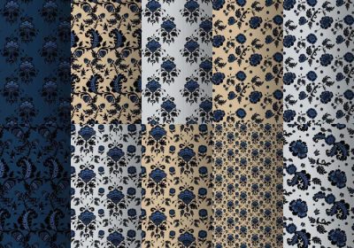 دانلود وکتور این بسته پترن باروک آبی پر از الگوهای تصویرگر سبک کاغذ دیواری قدیمی با ساختار زیبا است که شما کاملاً از همان اوایل آن را دوست خواهید داشت.