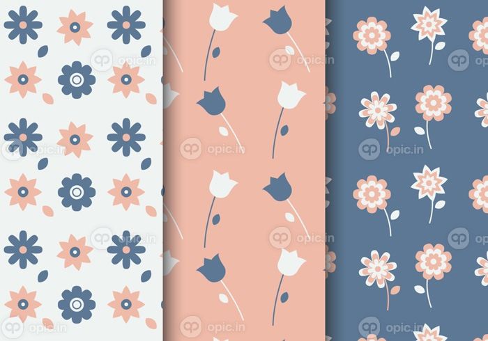 دانلود وکتور این منبع گرافیکی شامل سه پترن بدون درز از گل های متفاوت است که برای استفاده برای وب و چاپ مناسب است امیدوارم از آن لذت ببرید